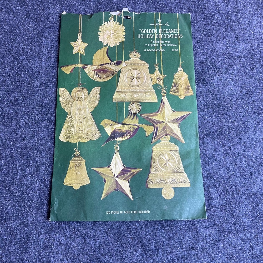 Vintage Hallmark Golden Elegance Christmas Decorations 12 Piece Kit 250XHD34-2